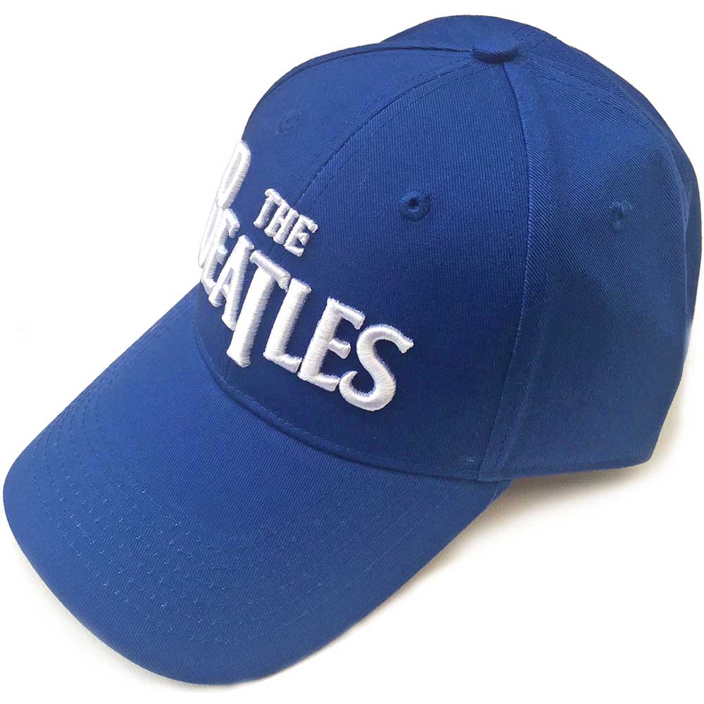 The Beatles Unisex Baseball Cap: White Drop T Logo (Mid Blue) Baseballpet