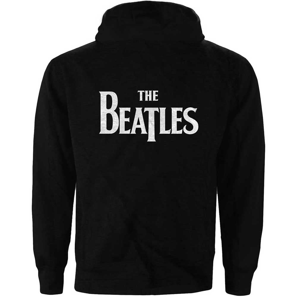 The Beatles Unisex Zipped Hoodie: Drop T Logo (Back Print) Ritshoodie