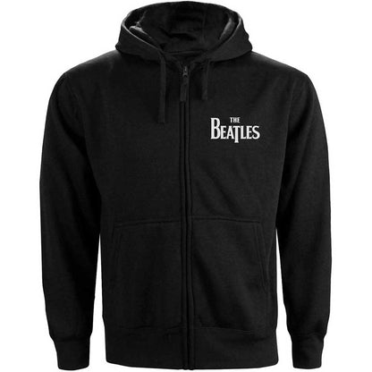 The Beatles Unisex Zipped Hoodie: Drop T Logo (Back Print) Ritshoodie