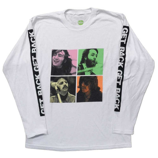 The Beatles Unisex Long Sleeve T-Shirt: Get Back Studio Shots (Sleeve Print) Long Sleeve T-Shirt