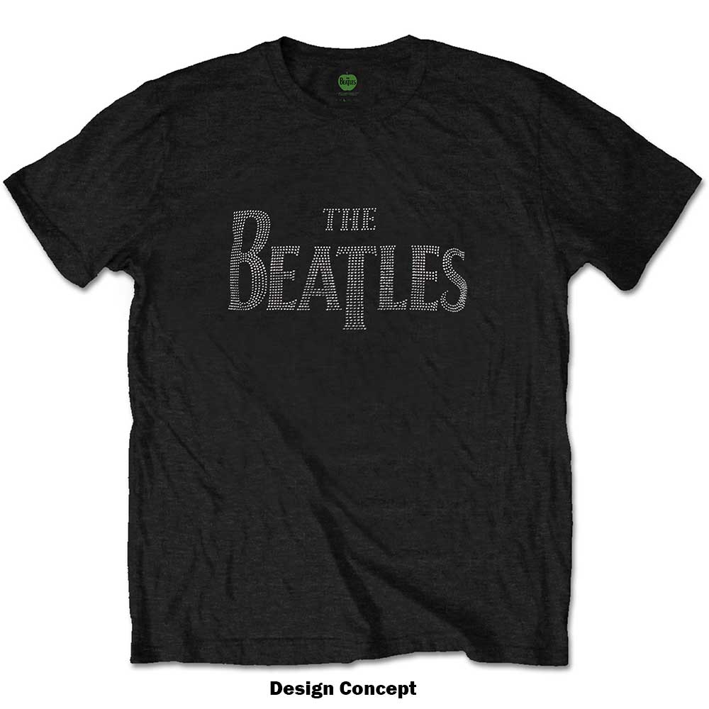 The Beatles Unisex Embellished T-Shirt: Drop T Logo (Diamante) Embellished T-Shirt