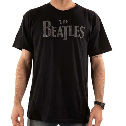 The Beatles Unisex Embellished T-Shirt: Drop T Logo (Diamante) Embellished T-Shirt