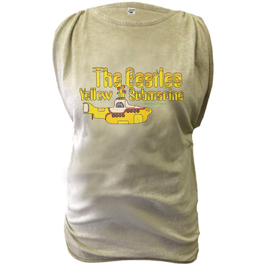 The Beatles Ladies T-Shirt: Yellow Submarine (Discharge Print/Oil Wash) T-Shirt