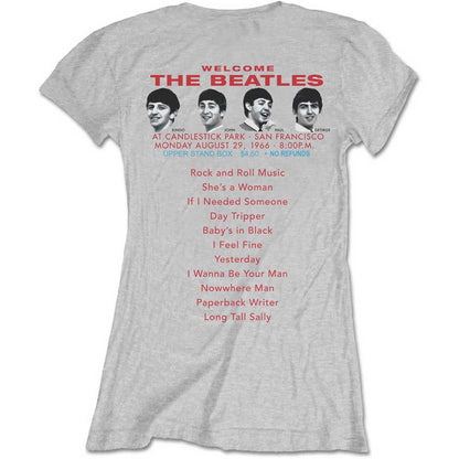 The Beatles Ladies T-Shirt: Candlestick Park (Back Print) T-Shirt