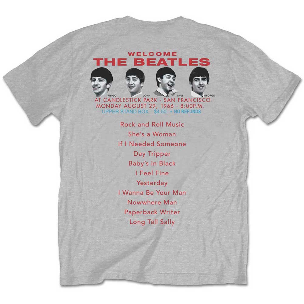 The Beatles Unisex T-Shirt: Candlestick Park (Back Print) T-Shirt