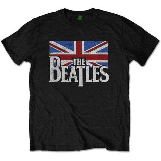 The Beatles Unisex T-Shirt: Drop T Logo & Vintage Flag T-Shirt