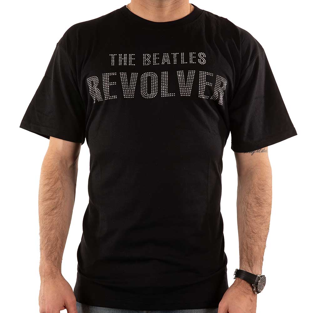 The Beatles Unisex Embellished T-Shirt: Revolver (Diamante) Embellished T-Shirt