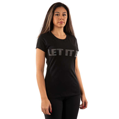 The Beatles Ladies Embellished T-Shirt: Let It Be (Diamante) Embellished T-Shirt