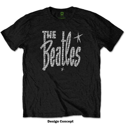 The Beatles Unisex Embellished T-Shirt: Retro Logo (Diamante) Embellished T-Shirt