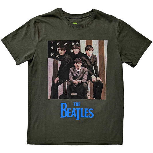 The Beatles Unisex T-Shirt: US Flag Photo T-Shirt