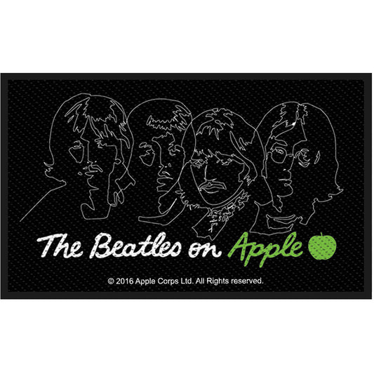 The Beatles Standard Patch: The Beatles on Apple (White on Black) Standaard patch