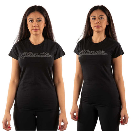 Blondie Ladies Embellished T-Shirt: Logo (Diamante) Embellished T-Shirt