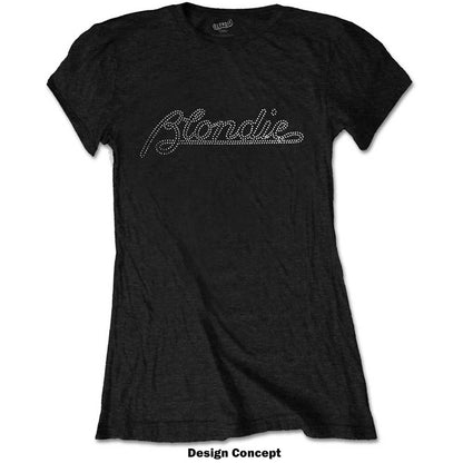 Blondie Ladies Embellished T-Shirt: Logo (Diamante) Embellished T-Shirt