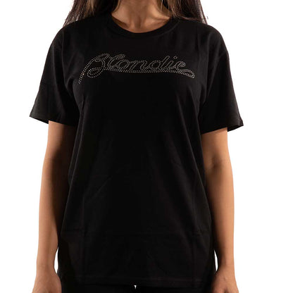 Blondie Unisex Embellished T-Shirt: Logo (Diamante) Embellished T-Shirt