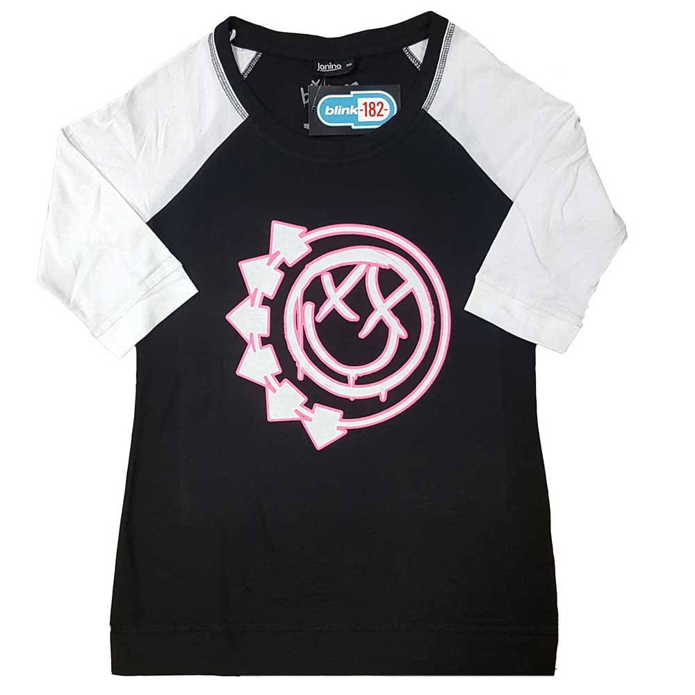 Blink-182 Ladies Raglan T-Shirt: Six Arrow Smile Raglan T-Shirt