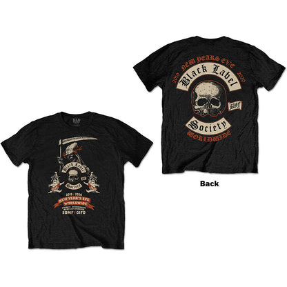 Black Label Society Unisex T-Shirt: New Years Eve (Back Print) T-Shirt