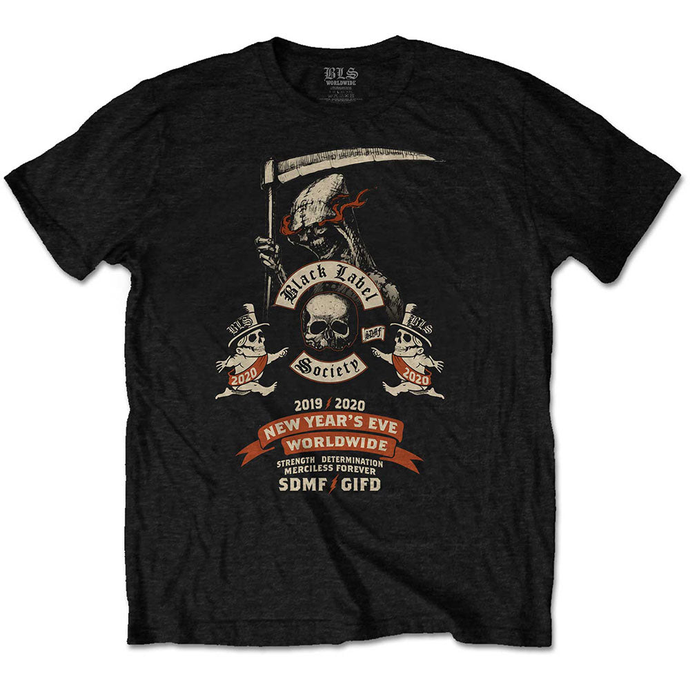 Black Label Society Unisex T-Shirt: New Years Eve (Back Print) T-Shirt