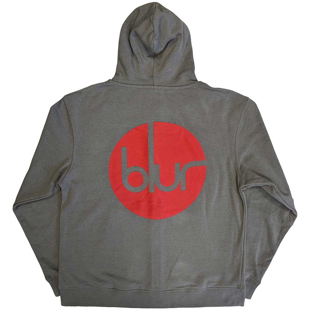 Blur Unisex Zipped Hoodie: Circle Logo (Back Print) Ritshoodie