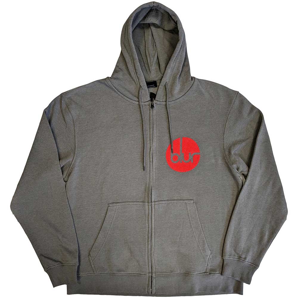 Blur Unisex Zipped Hoodie: Circle Logo (Back Print) Ritshoodie