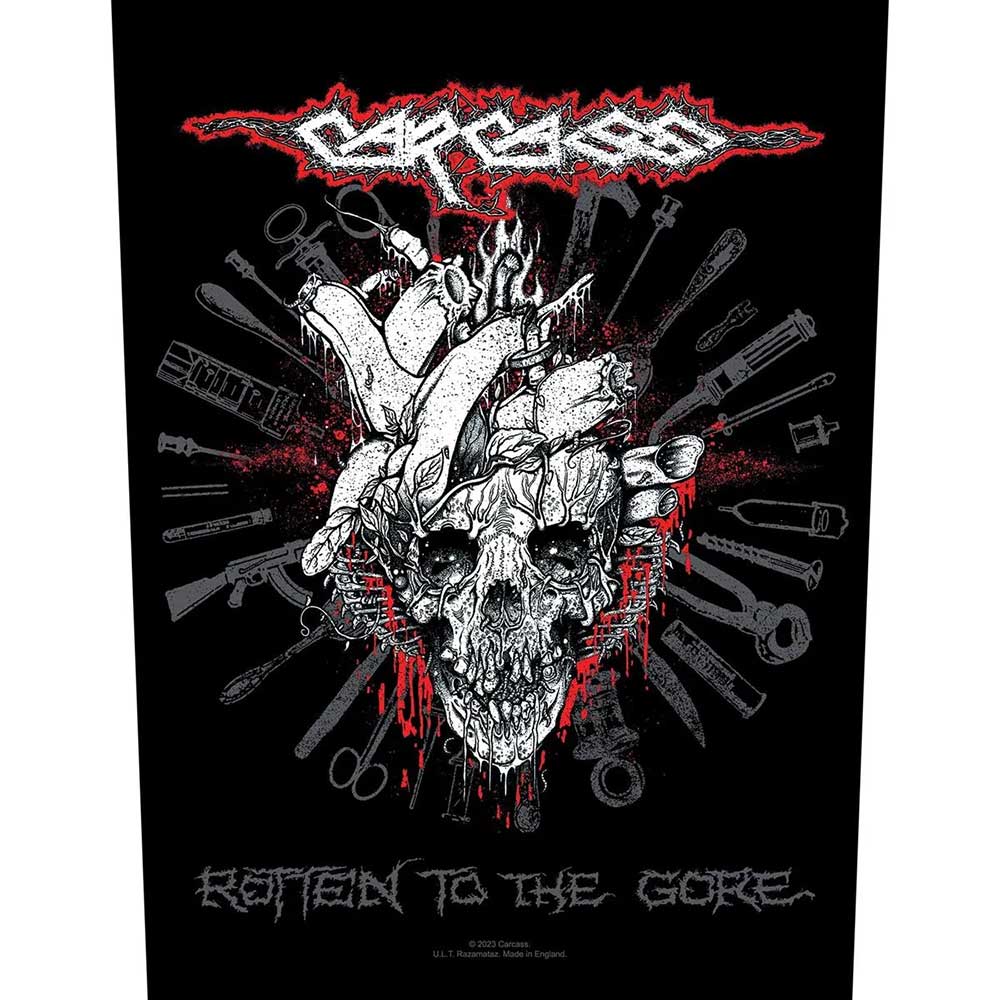 Een foto van een Back Patch van Carcass.