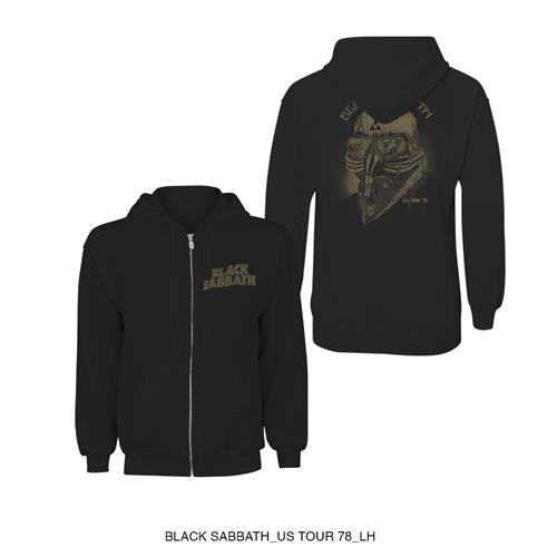 Black Sabbath Unisex Zipped Hoodie: Tour 1978 (Back Print) Ritshoodie