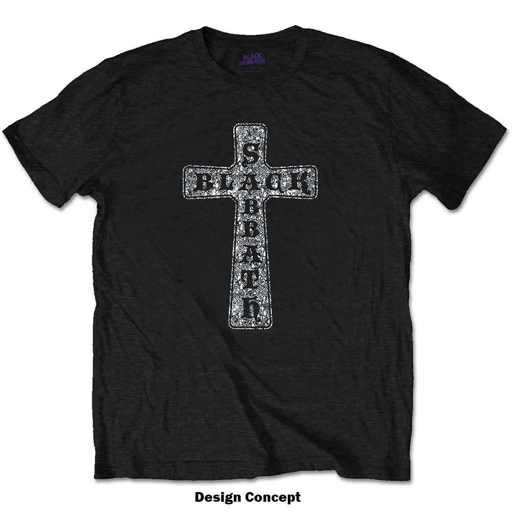 Black Sabbath Unisex Embellished T-Shirt: Cross (Diamante) Embellished T-Shirt