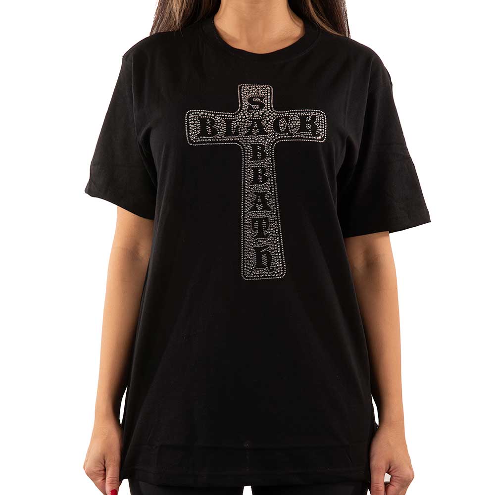 Black Sabbath Unisex Embellished T-Shirt: Cross (Diamante) Embellished T-Shirt