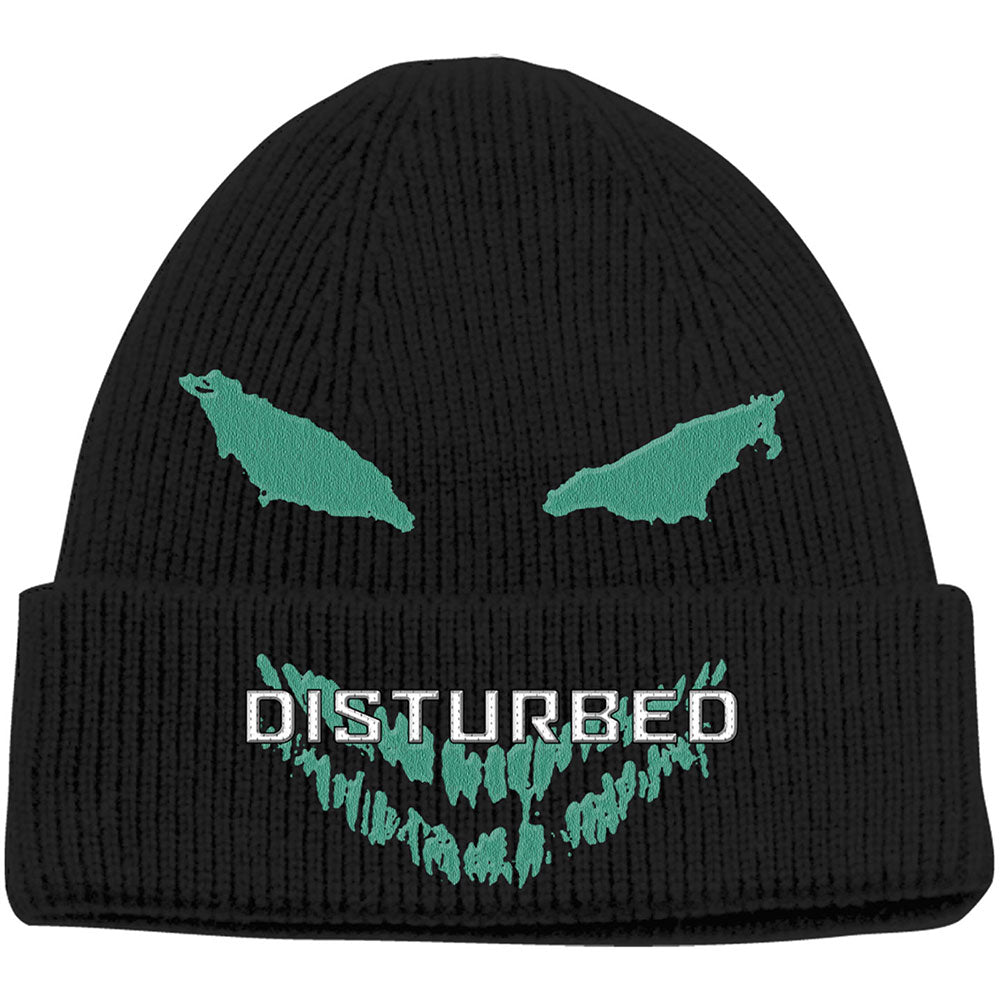 Disturbed Unisex Beanie Hat: Green Face Muts