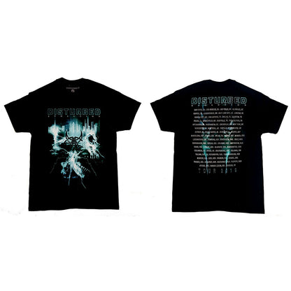 Disturbed Unisex T-Shirt: Apocalypse Date back (Back Print) (Ex-Tour) T-Shirt