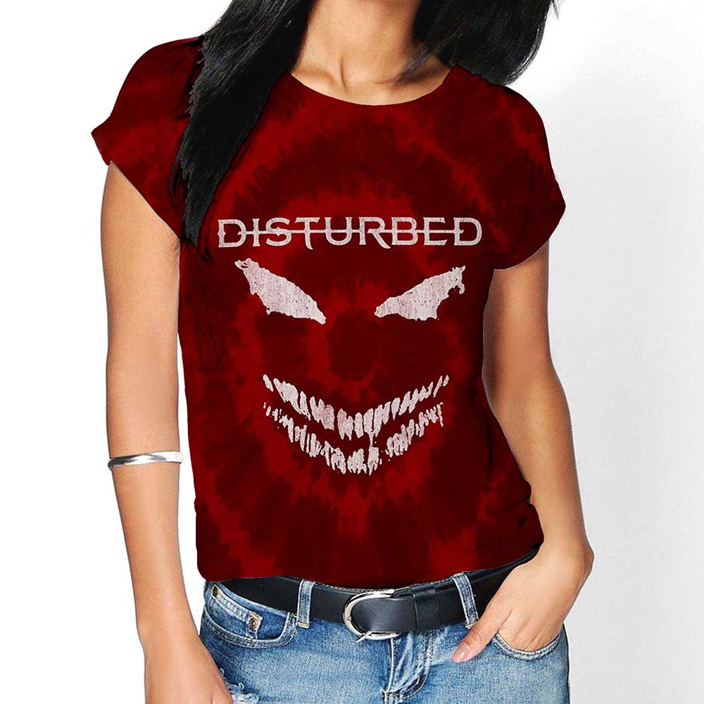 Disturbed Unisex T-Shirt: Scary Face (Wash Collection) T-Shirt