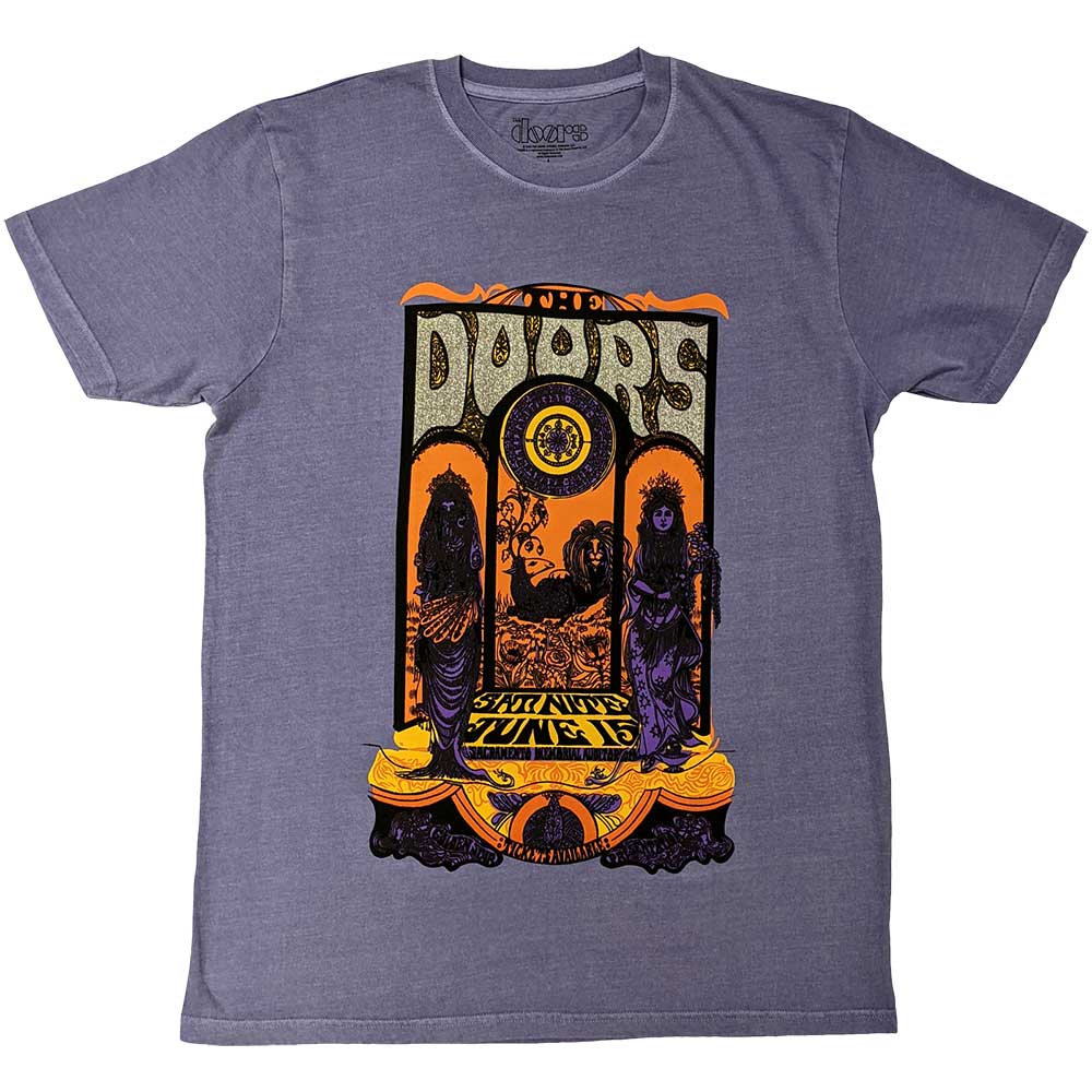 The Doors Unisex Embellished T-Shirt: Sacramento (Silver Glitter Print) Embellished T-Shirt