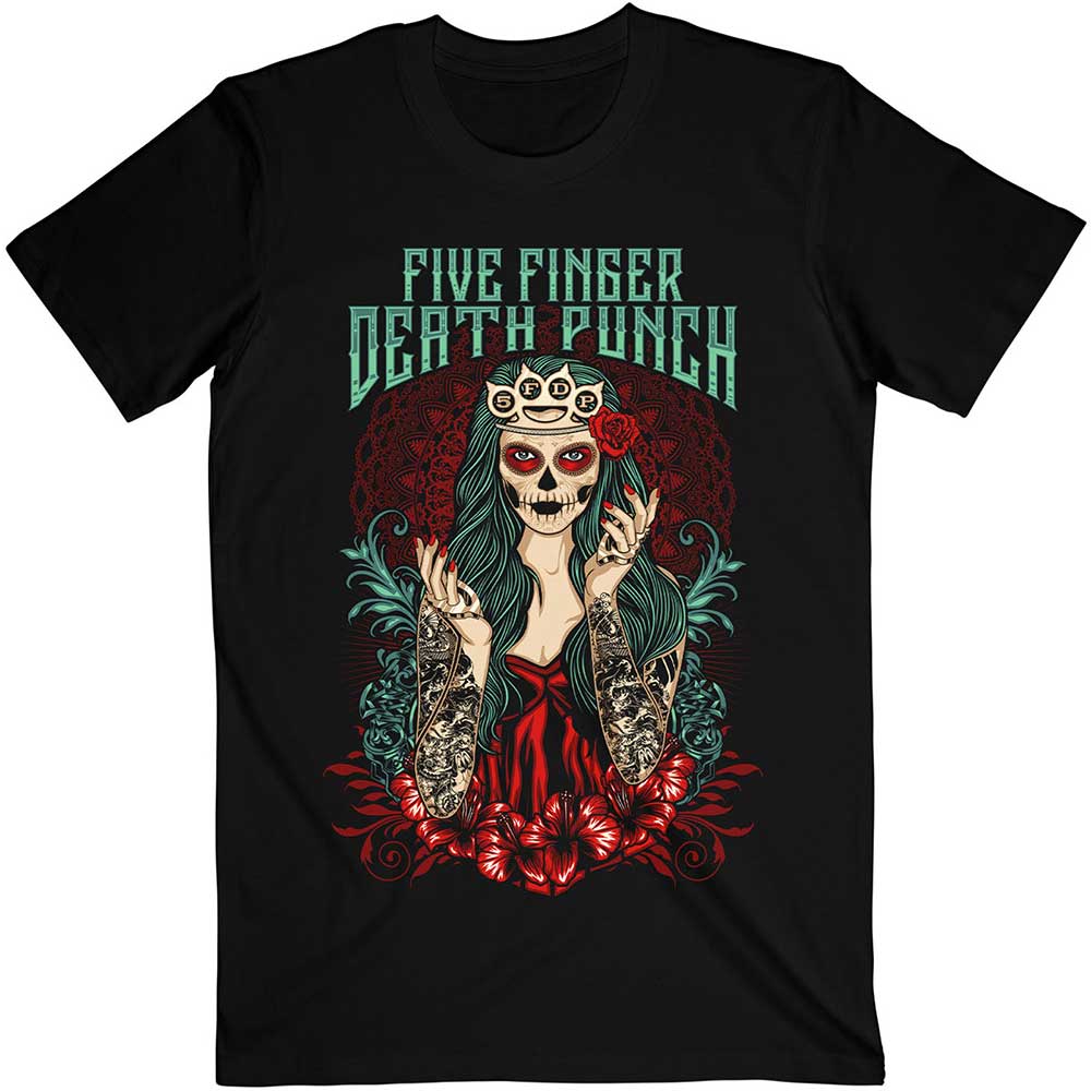 Five Finger Death Punch Unisex T-Shirt: Lady Muerta T-Shirt