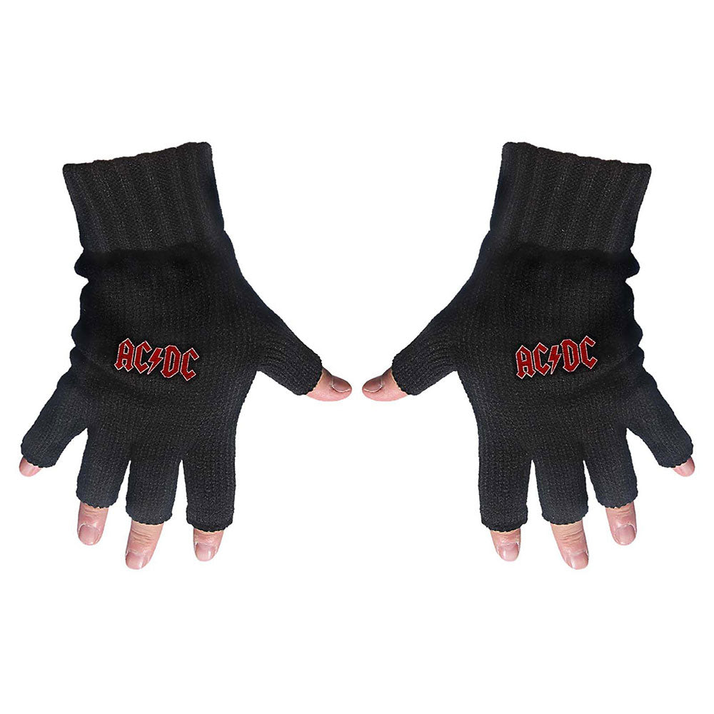 AC/DC Unisex Fingerless Gloves: Classic Red Logo Vingerloze handschoenen