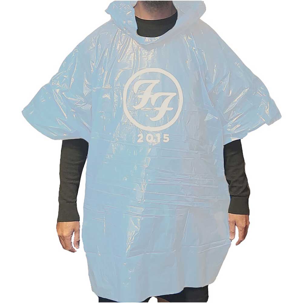 Foo Fighters Unisex Poncho: Black FF (Ex-Tour) Poncho