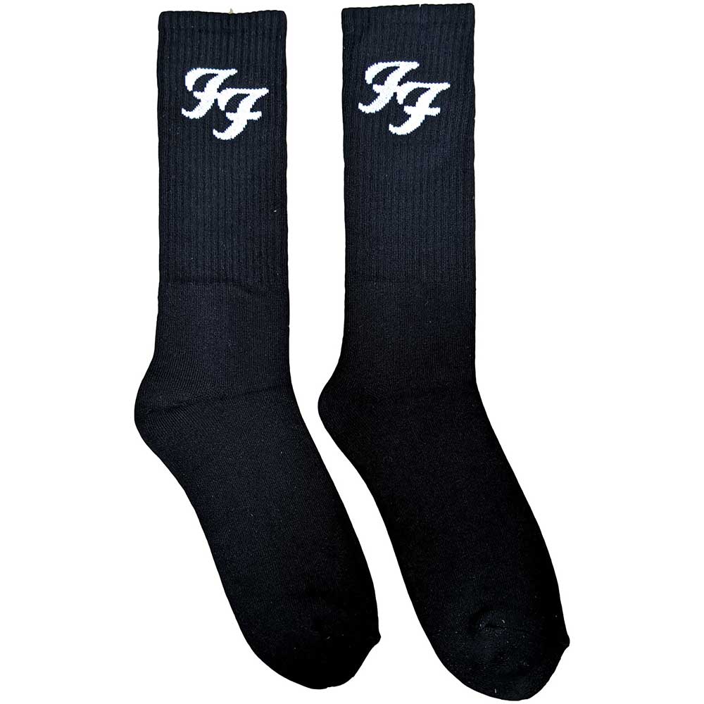 Foo Fighters Unisex Socks: White FF (Ex-Tour) Socks
