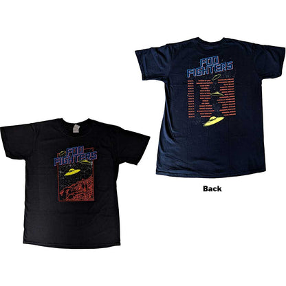 Foo Fighters Unisex T-Shirt: UFOS 2015 European Tour (Back Print) (Ex-Tour) T-Shirt