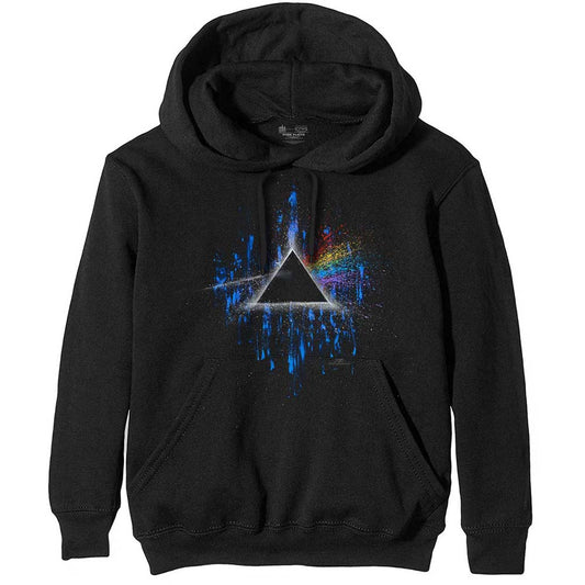 Pink Floyd Unisex Pullover Hoodie: Dark Side of the Moon Blue Splatter Trui met capuchon