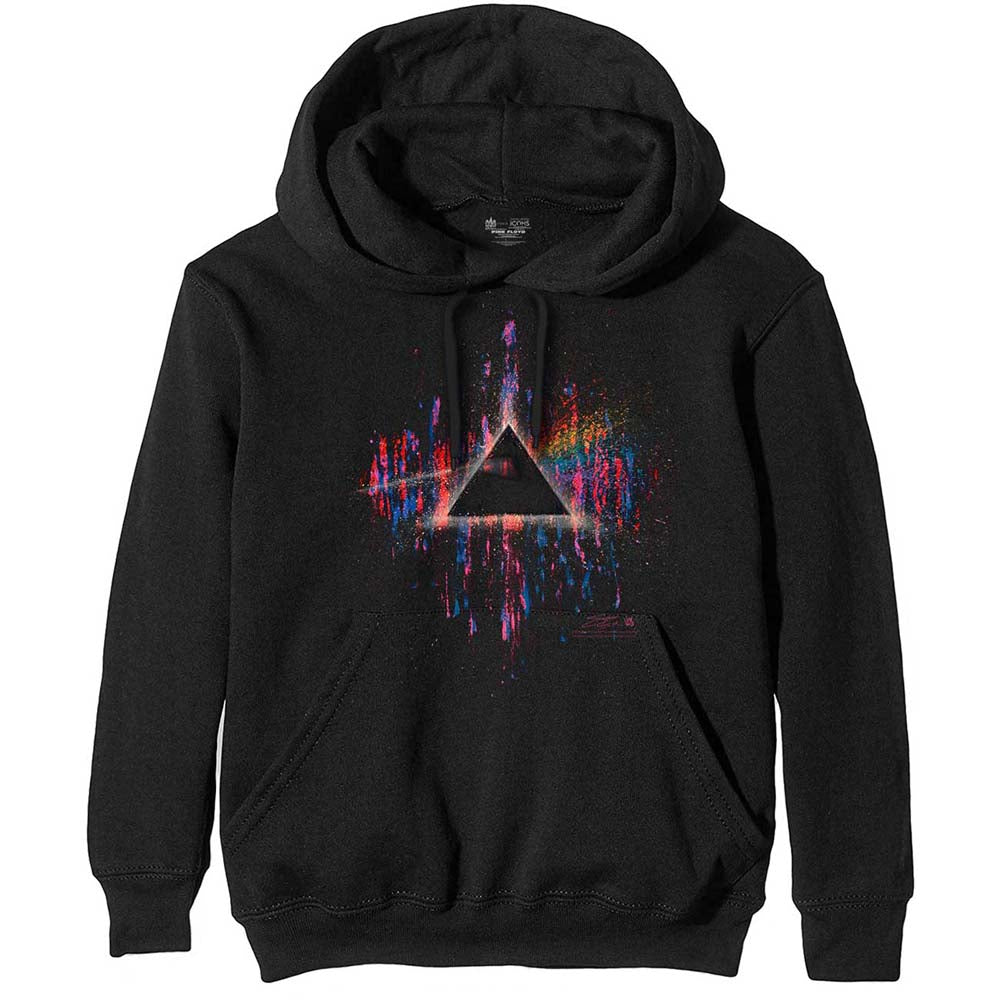 Pink Floyd Unisex Pullover Hoodie: Dark Side of the Moon Pink Splatter Trui met capuchon