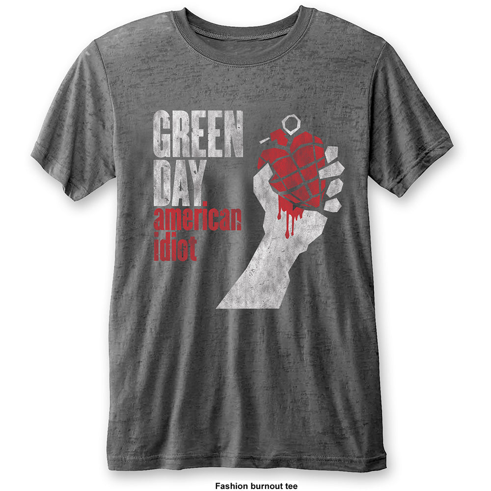 Green Day Unisex T-Shirt: American Idiot Vintage (Burnout) T-Shirt