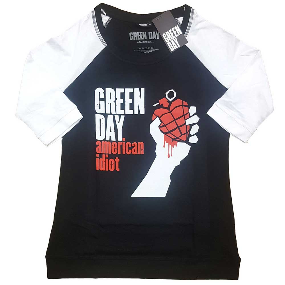 Green Day Ladies Raglan T-Shirt: American Idiot Raglan T-Shirt