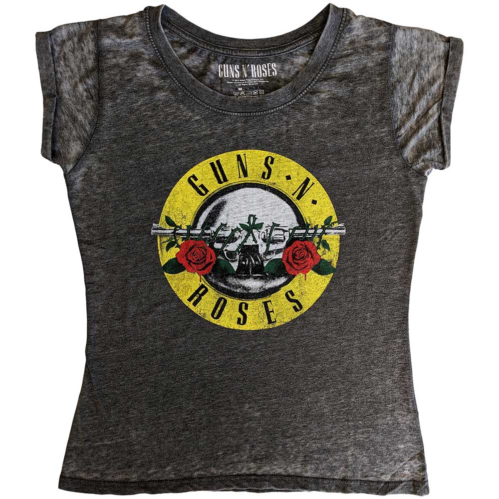 Guns N' Roses Ladies T-Shirt: Classic Logo (Burnout) T-Shirt