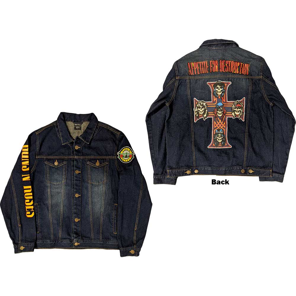 Guns N' Roses Unisex Denim Jacket: Appetite For Destruction (Back Print) Spijkerjas