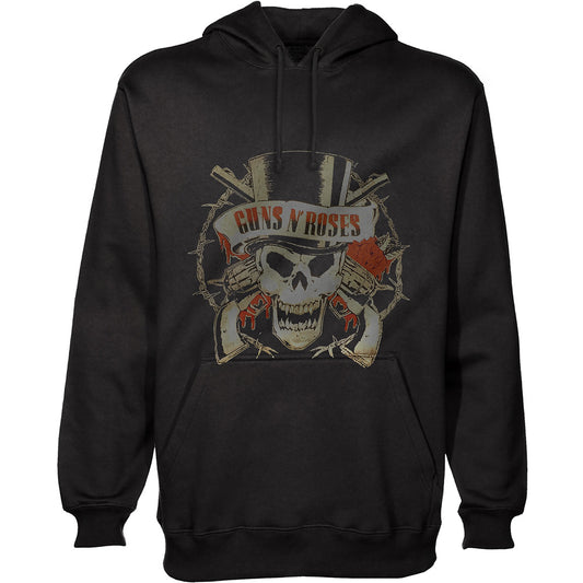 Guns N' Roses Unisex Pullover Hoodie: Distressed Skull Trui met capuchon