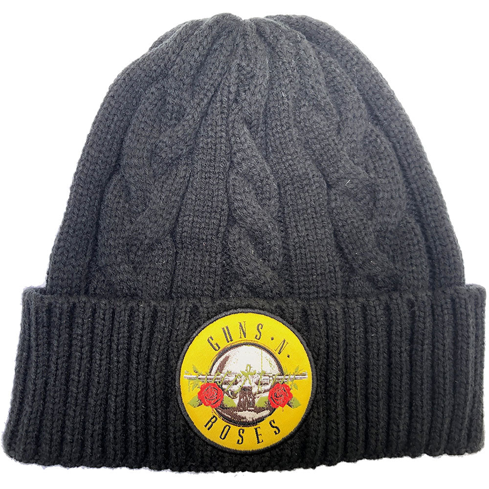 Guns N' Roses Unisex Beanie Hat: Circle Logo (Cable Knit) Muts