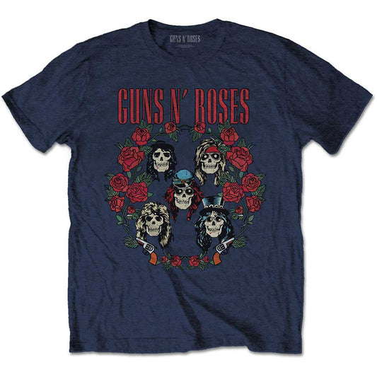 Guns N' Roses Unisex T-Shirt: Skulls Wreath T-Shirt