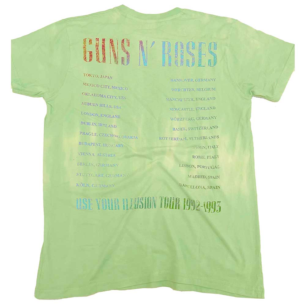 Guns N' Roses Unisex T-Shirt: Gradient Use Your Illusion Tour (Wash Collection & Back Print) T-Shirt