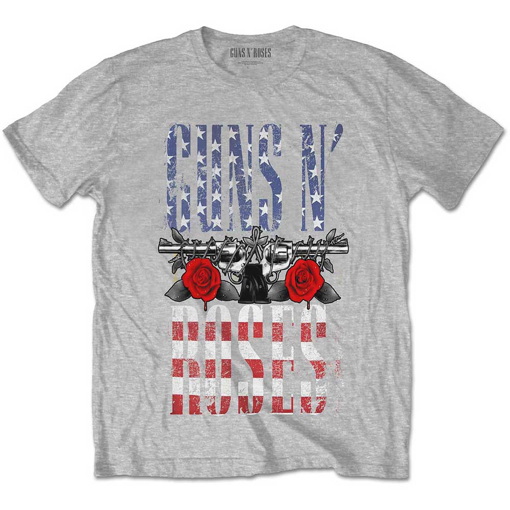 Guns N' Roses Unisex T-Shirt: US Flag in Logo T-Shirt