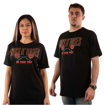 Guns N' Roses Unisex Embellished T-Shirt: 87 Tour (Diamante) Embellished T-Shirt