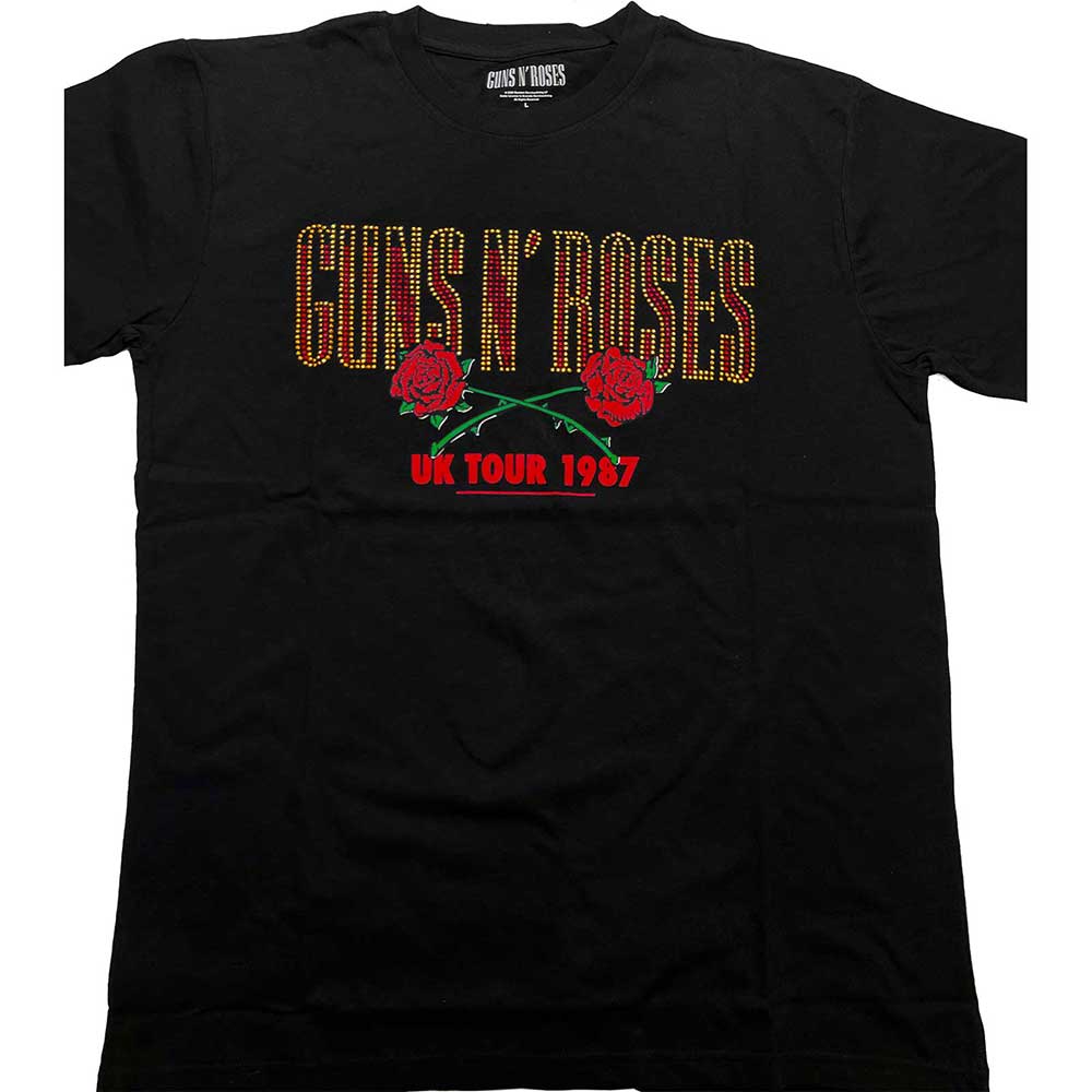 Guns N' Roses Unisex Embellished T-Shirt: 87 Tour (Diamante) Embellished T-Shirt