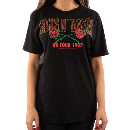 Guns N' Roses Unisex Embellished T-Shirt: 87 Tour (Diamante) Embellished T-Shirt